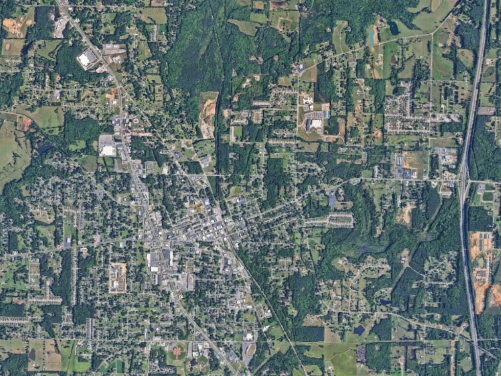 An overhead view of the Hartselle area
