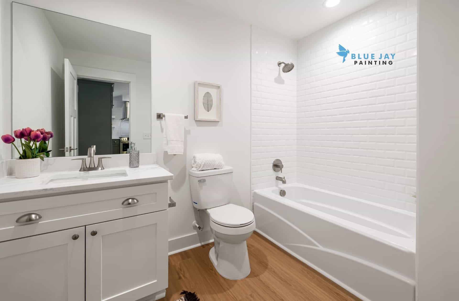 Full bathroom wall repainting